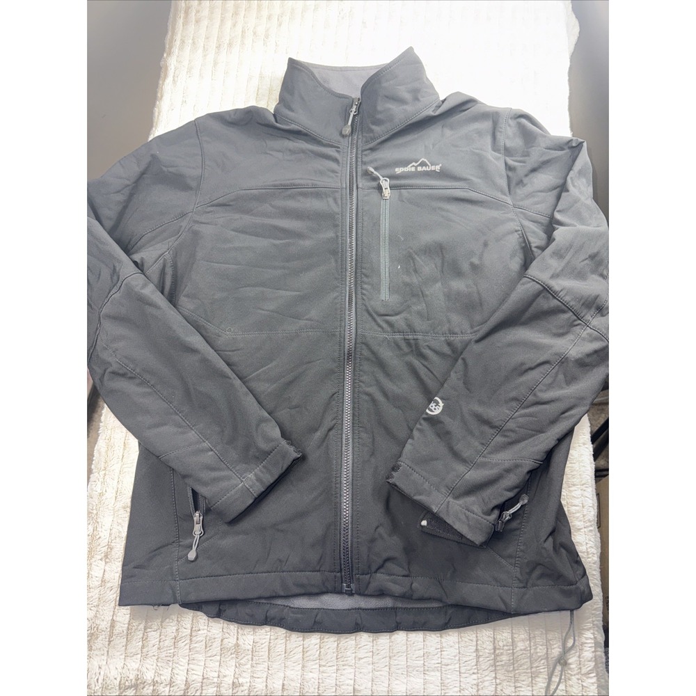 Eddie Bauer 365 Men's Size Large Black Full Zip Fleece Lined Outdoor Jacket NICE